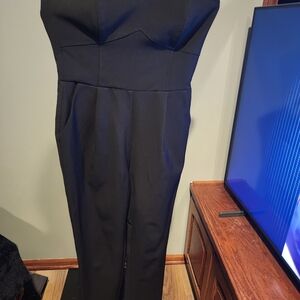 Adelyn Rae Black Strapless Jumpsuit